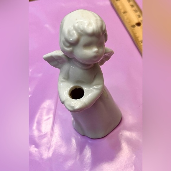 Schmid Bros Porcelain Angel Holding vase etched in gold Christmas Holiday Gift - Picture 6 of 12